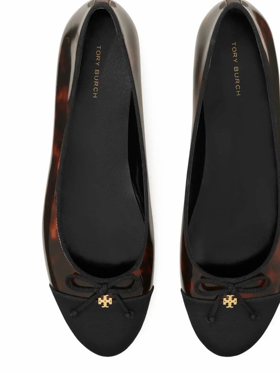 Tory Burch Shoes - Tory Burch Black Toe with Tortoiseshell Ballet Flats